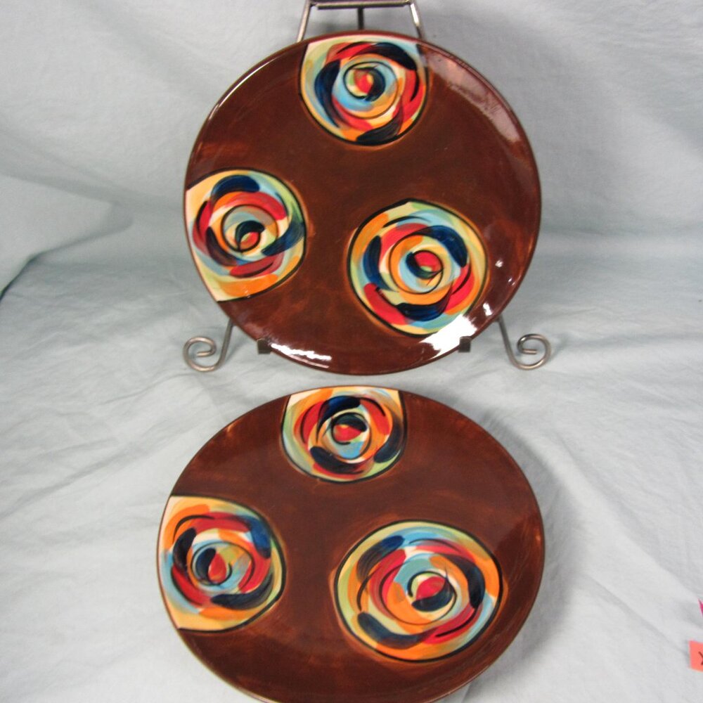 TWO Gail Pittman Chinatown design appetizer plate discontinued (w1882)